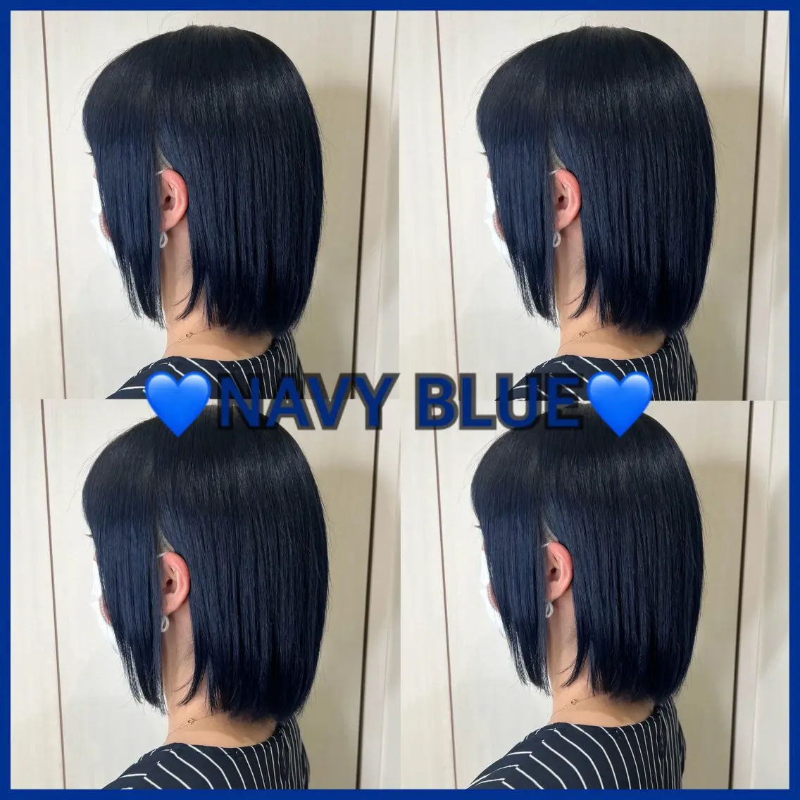 ミディアム カラー ネイビーカラー 🦋エクステ🦋 TOMOKAのヘアスタイル