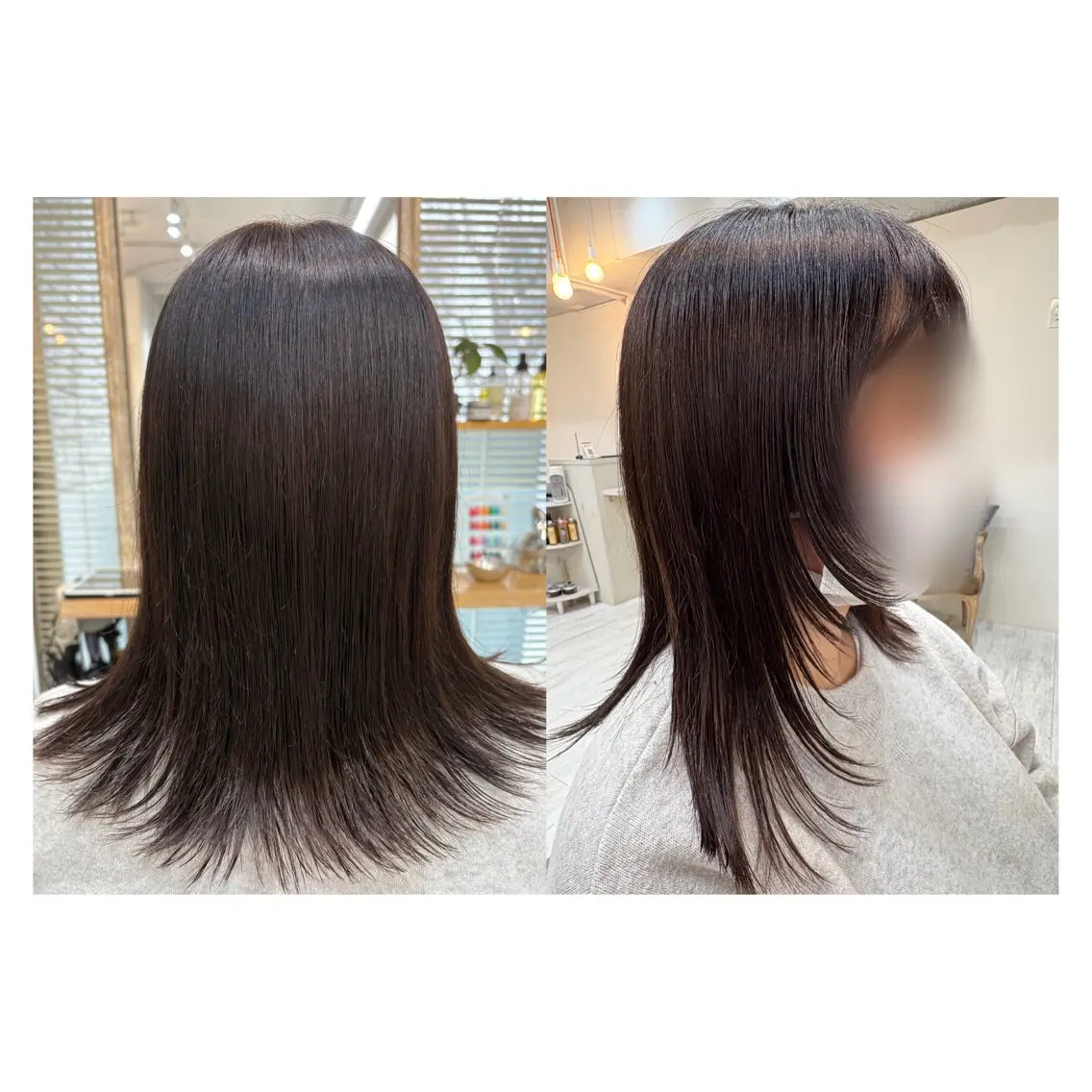 セミロング レイヤーカット・ 縮毛矯正 星野のヘアスタイル