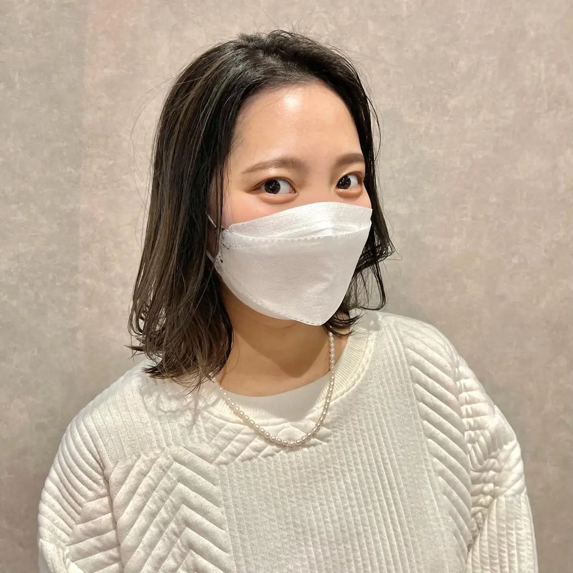ミディアム カラー カット ヘアカラー トリートメント 一ノ瀬 暁のヘアスタイル