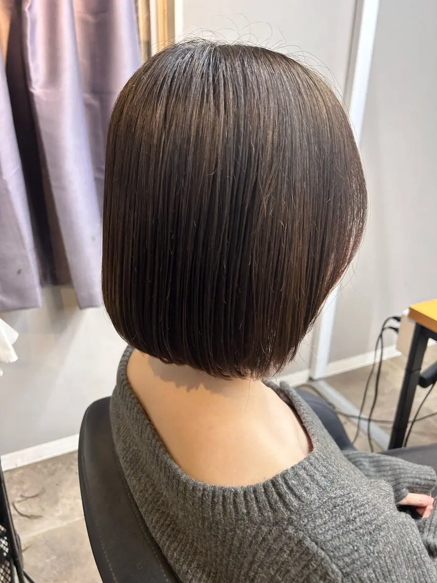 ミディアム ボブ 顔周りカット レイヤーカット トリートメント カット トリートメント Ryusei .のヘアスタイル