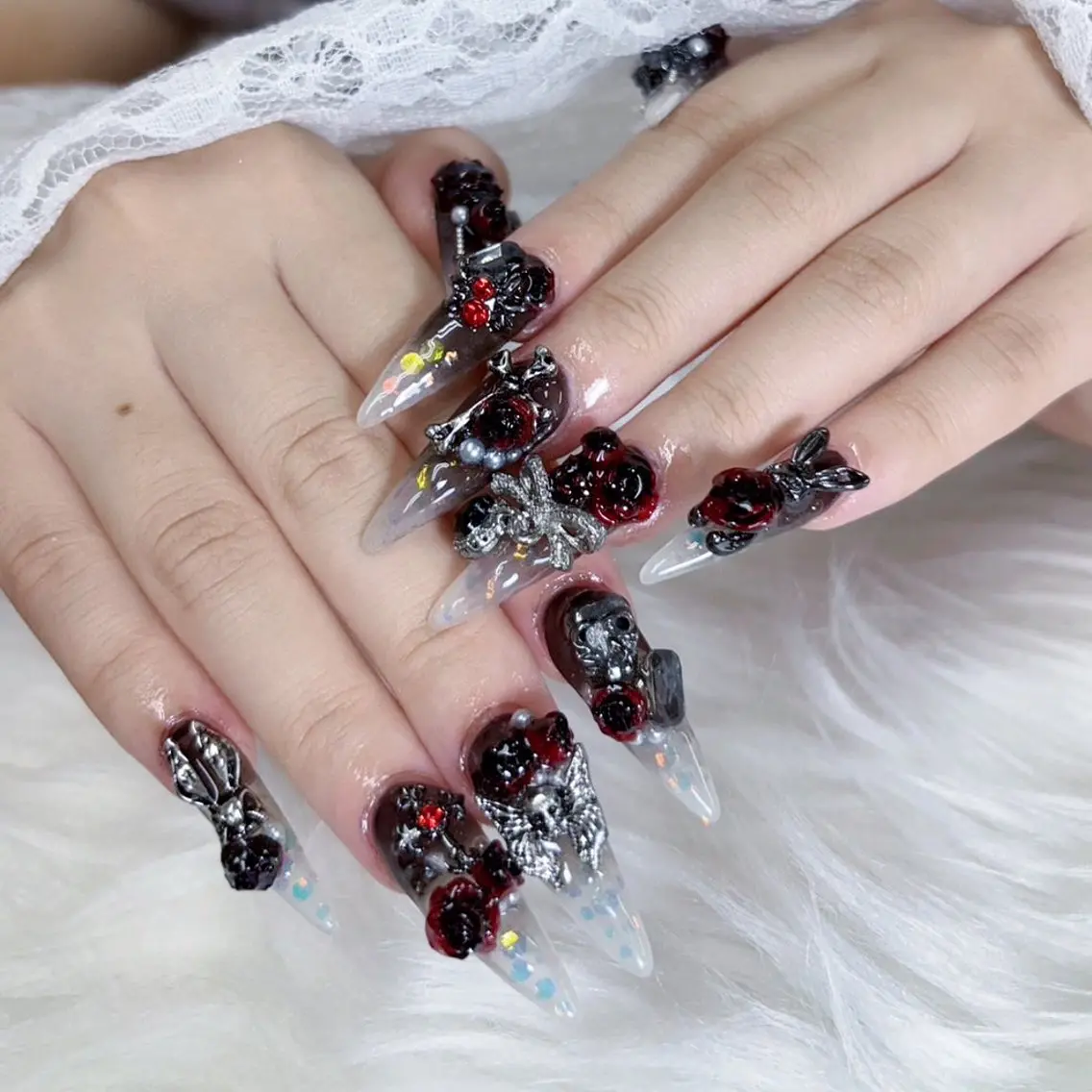 ネイル チークネイル 桜ネイル 長さ出し フットネイル ジェルネイル YURI NAILのネイルデザイン