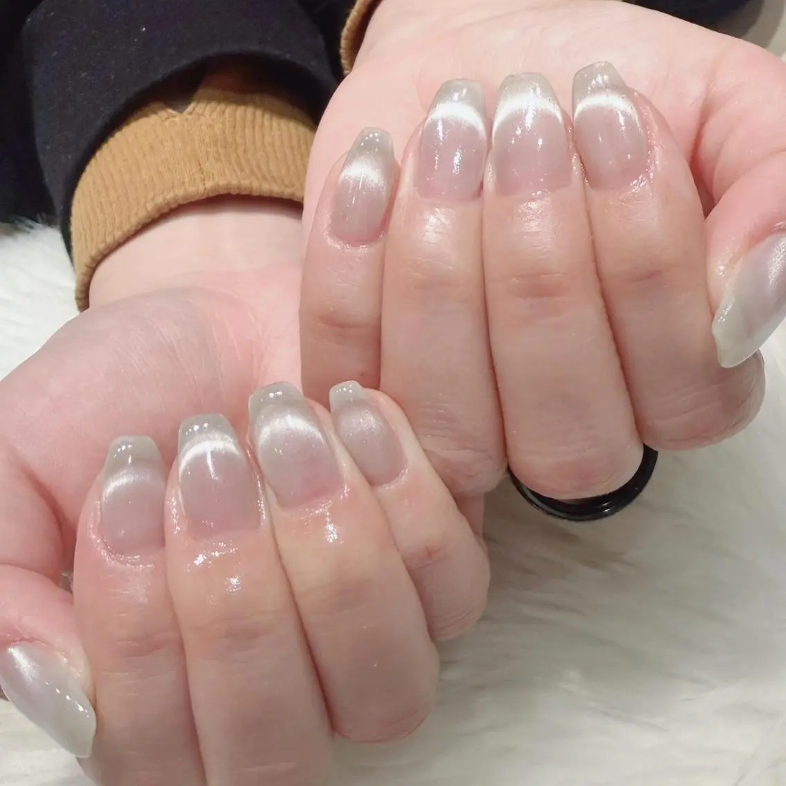 ネイル フレンチネイル マグネットネイル マグネットフレンチ ハンドネイル Kanai Harukaのネイルデザイン