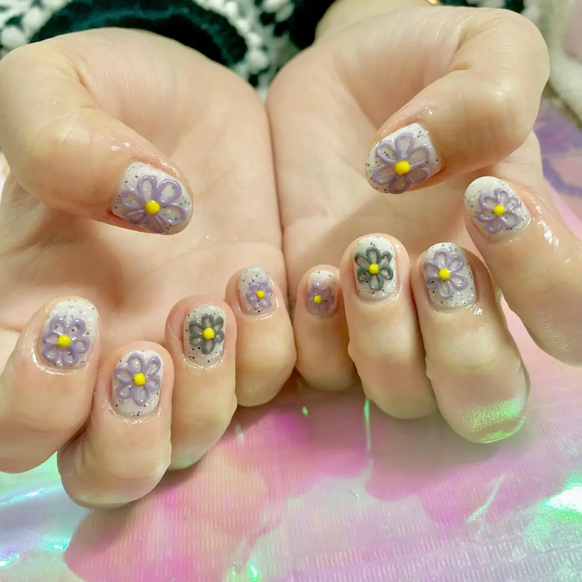 ネイル アートネイル オーロラネイル 成人式 ジェルネイル 卒業式 ハンドネイル J terrace Nailのネイルデザイン
