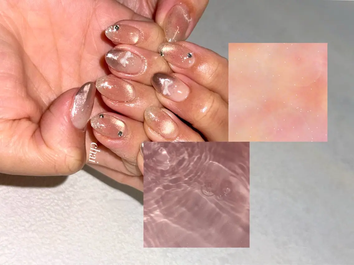 ネイル リボン ハンドネイル chai nail &  eye📍鶴橋のネイルデザイン