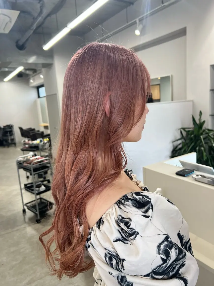 ロング カラー ベージュカラー ピンクカラー ピンクベージュ 透明感/ダブルカラー 🦋TOMOKA🦋のヘアスタイル