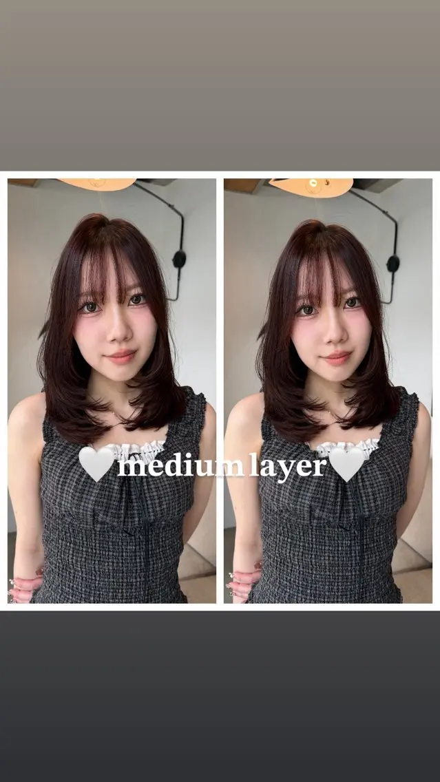 ミディアム レイヤーカット カット ヘアカラー 縮毛矯正/ベージュ 新潟/レイヤー/有紗のヘアスタイル