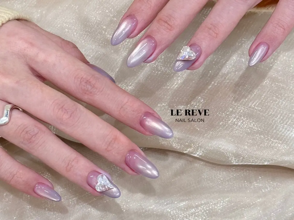 ネイル 韓国ネイル ニュアンスネイル シンプルネイル 春ネイル ワンホンネイル ハンドネイル LE REVE nailsalonのネイルデザイン