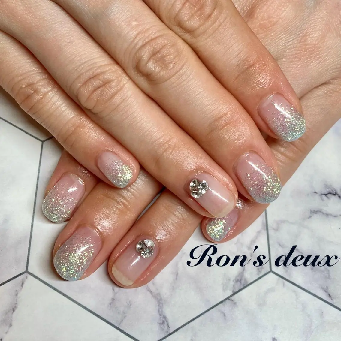 ネイル ラメ(グリッター) ラメグラデーション Ron's nail 仙田のネイルデザイン