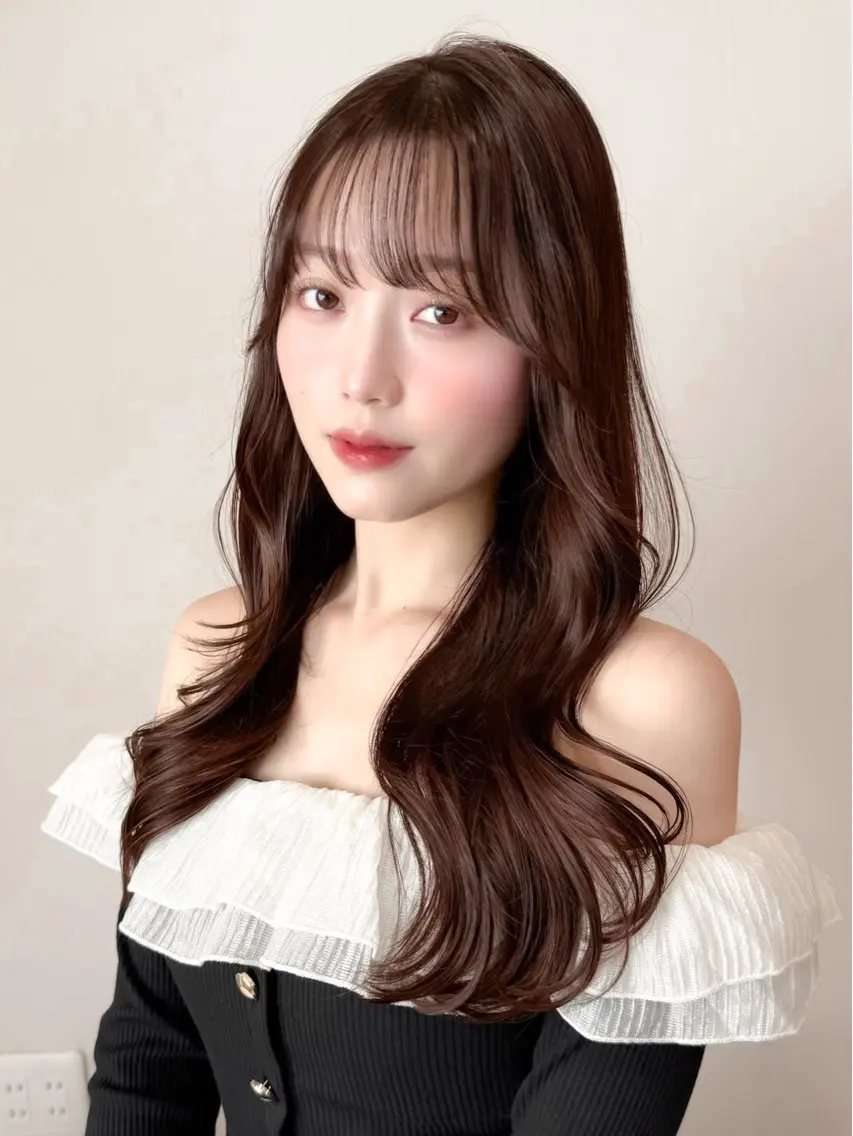 ロング カラー ベージュカラー ダブルカラー グレージュ ミント オリーブグレージュ カット ヘアカラー トリートメント ミディアム/顔周り/ ベージュ🌼mayuのヘアスタイル