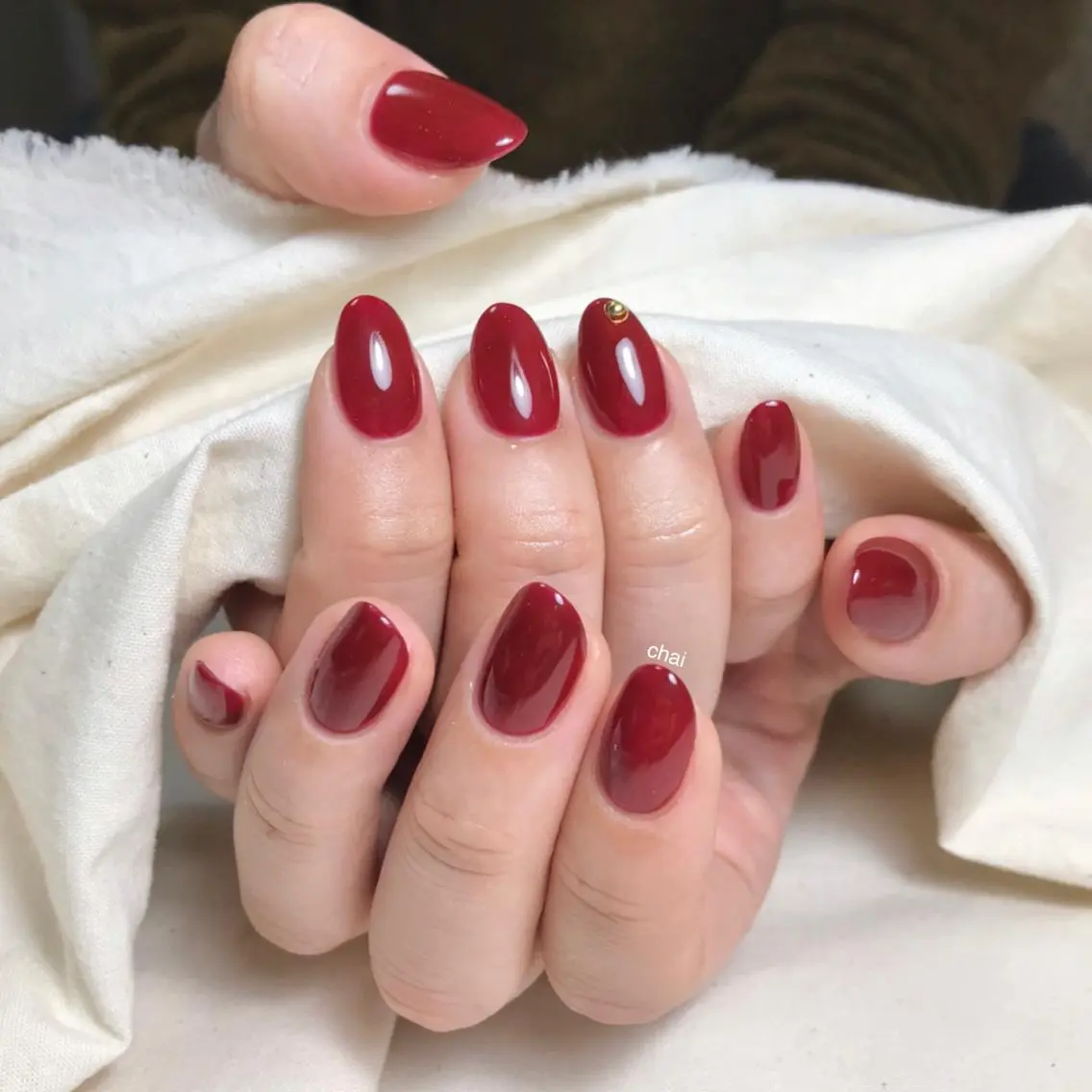ネイル ストーンネイル ハンドネイル chai nail _ai📍鶴橋/桃谷のネイルデザイン