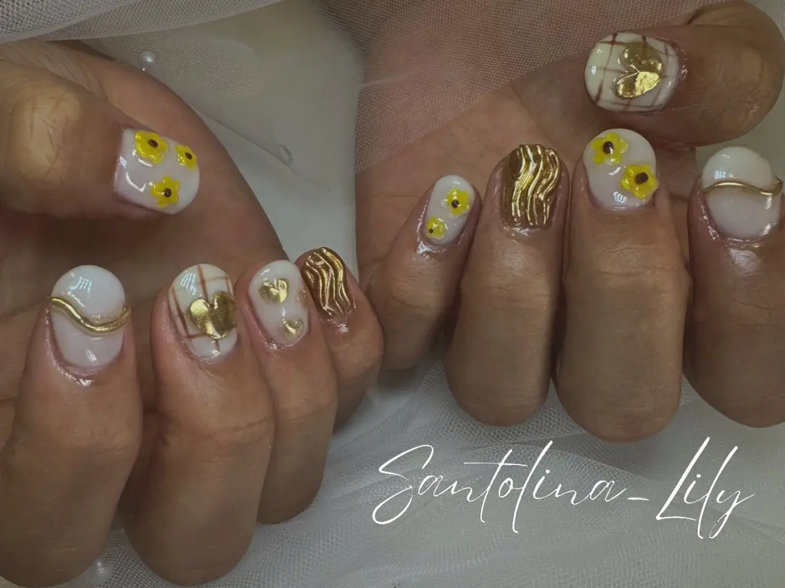 ネイル ハンドネイル Santolina Lilyのネイルデザイン