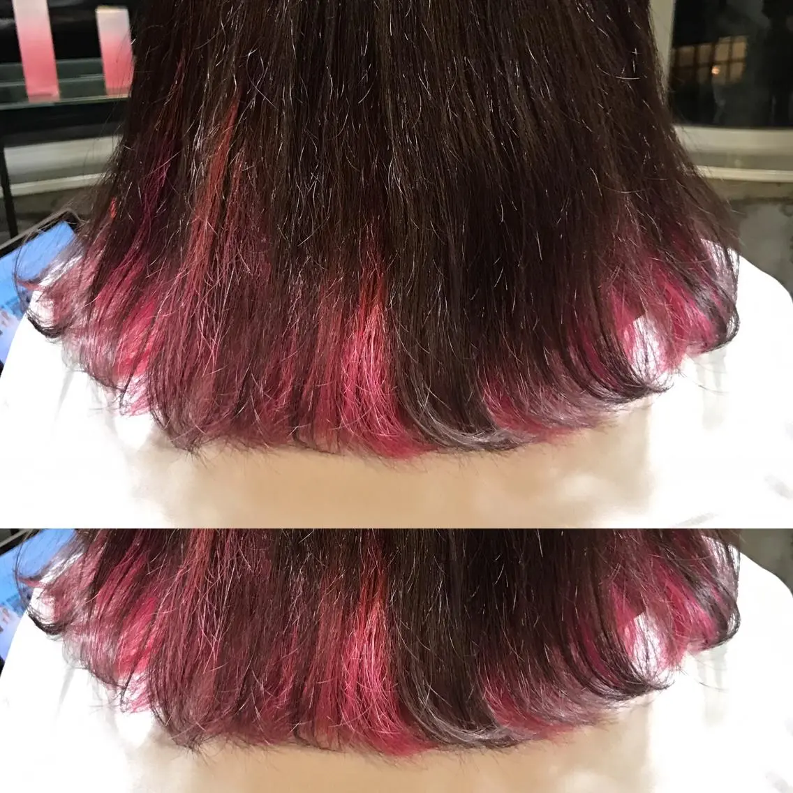 ミディアム カラー パーマ ヘアアレンジ メンズ キッズ ネイル マツエク・マツパ ダブルカラー ピンクカラー カラーマツエク ピンク サロンドミルク 原宿のヘアスタイル