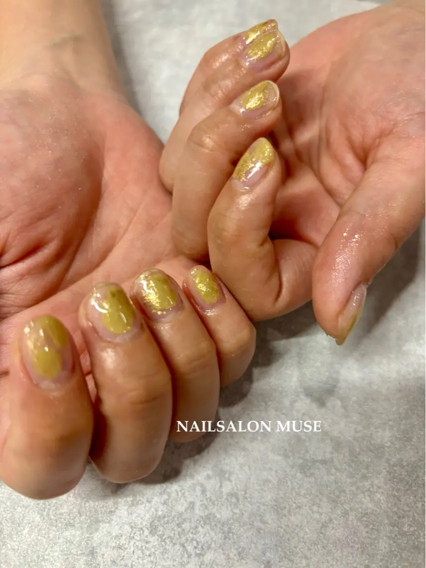 ネイル アートネイル クリアネイル ジェルネイル ゴールド マグネットネイル ハンドネイル Nail Salon MUSE    Aiのネイルデザイン