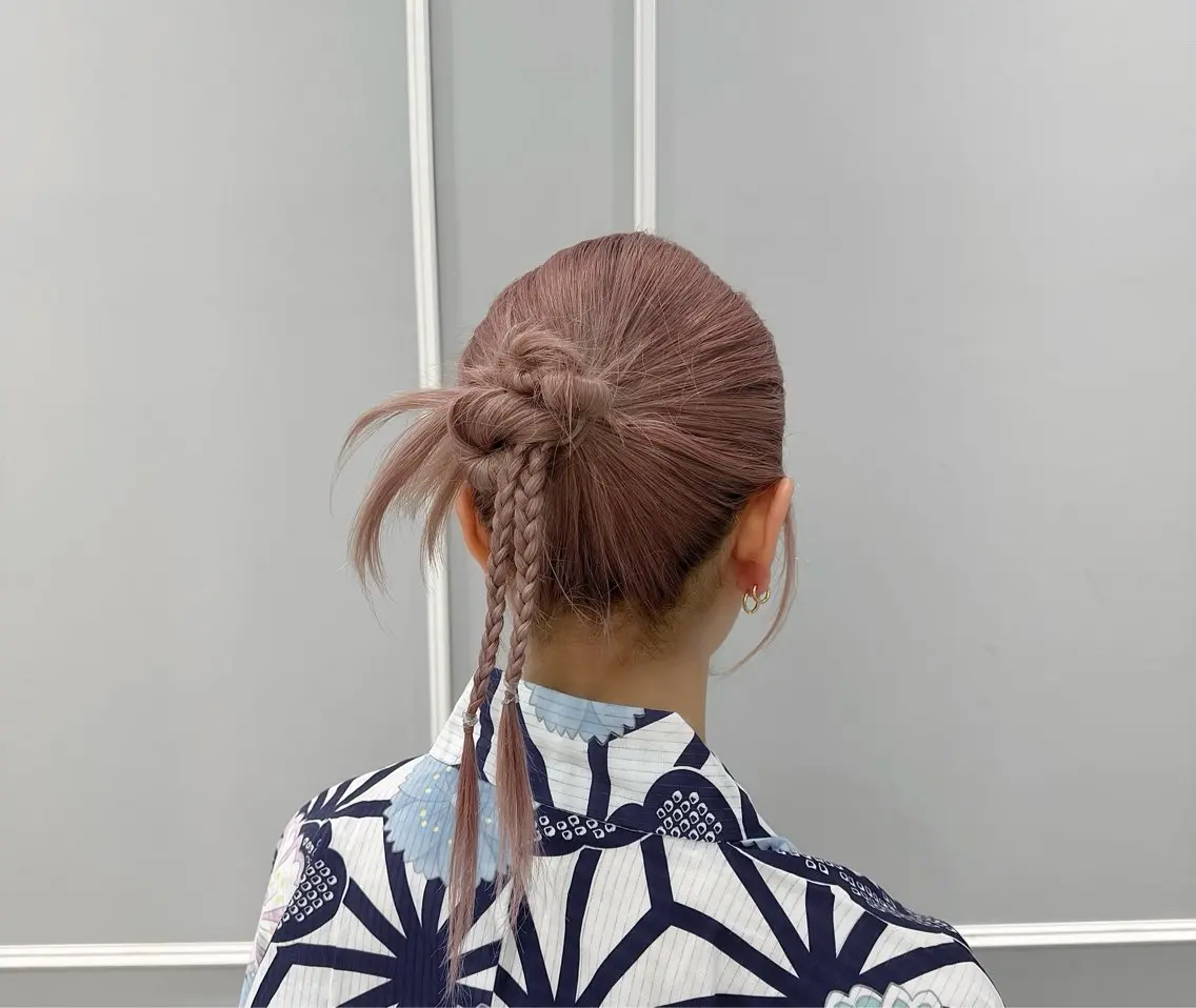ミディアム 着付け 💜 市川 桃子 💜のヘアスタイル