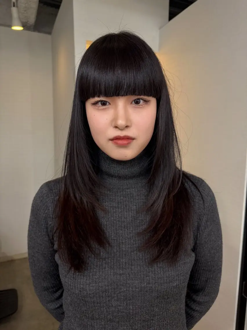 セミロング カラー レイヤーカット カット ヘアカラー トリートメント 縮毛矯正 髪質改善寺坂雄飛💐のヘアスタイル