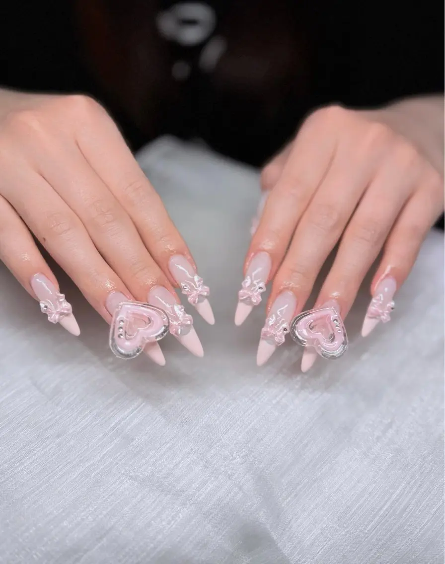 ネイル オーロラネイル チークネイル 長さ出し フットネイル フレンチネイル ハンドネイル Lee Nails チップ長さだし専門店のネイルデザイン