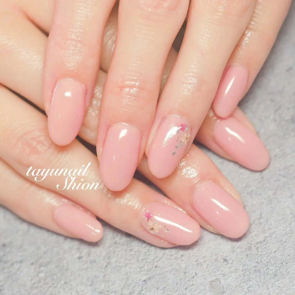 ネイル アートネイル ブルー フラワーネイル ジェルネイル パラジェル ネイルサロン 【たゆnail】のネイルデザイン
