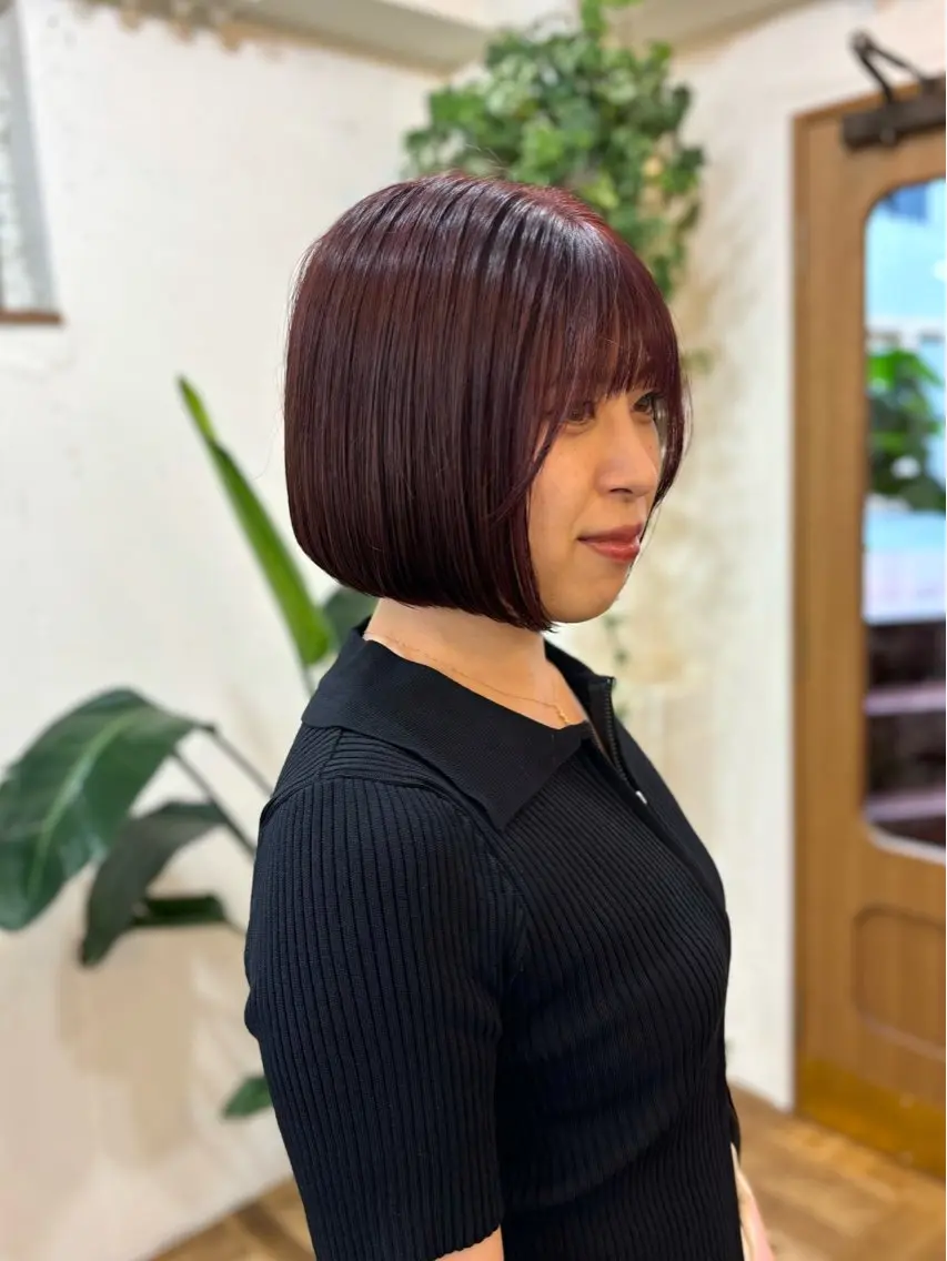 ショート カラー レッドカラー ボブ カット ヘアカラー トリートメント ayano🫧 《CIEN》のヘアスタイル