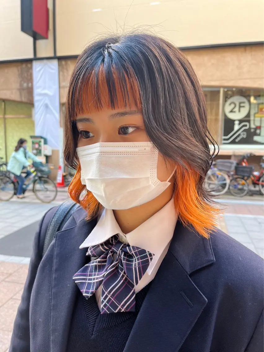 カラー インナーカラー 菅沼 紀世/顔周りレイヤーのヘアスタイル