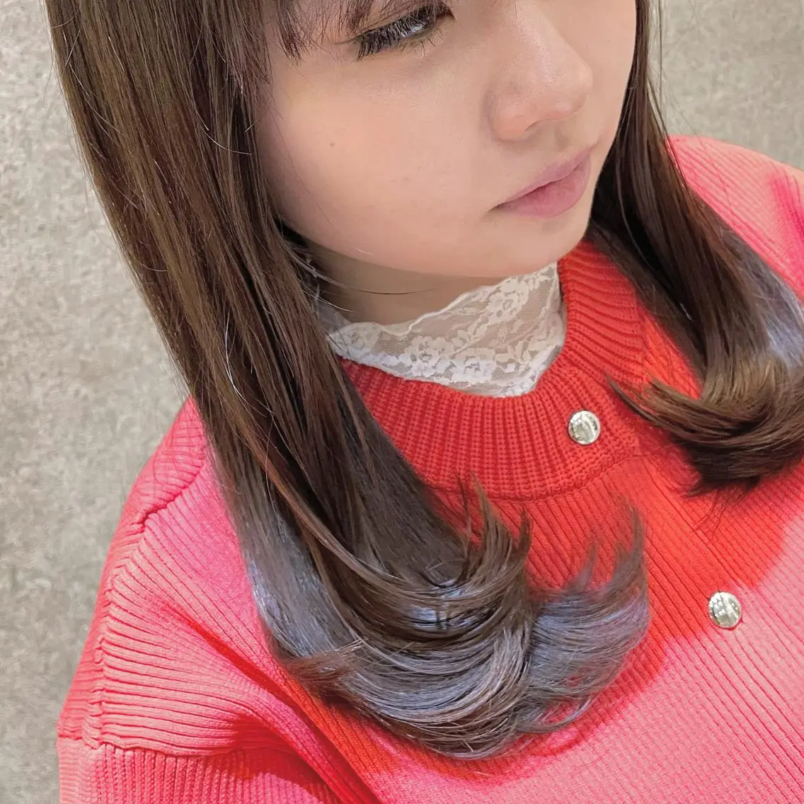 セミロング 💘韓国レイヤー上 品カラーruru💘のヘアスタイル