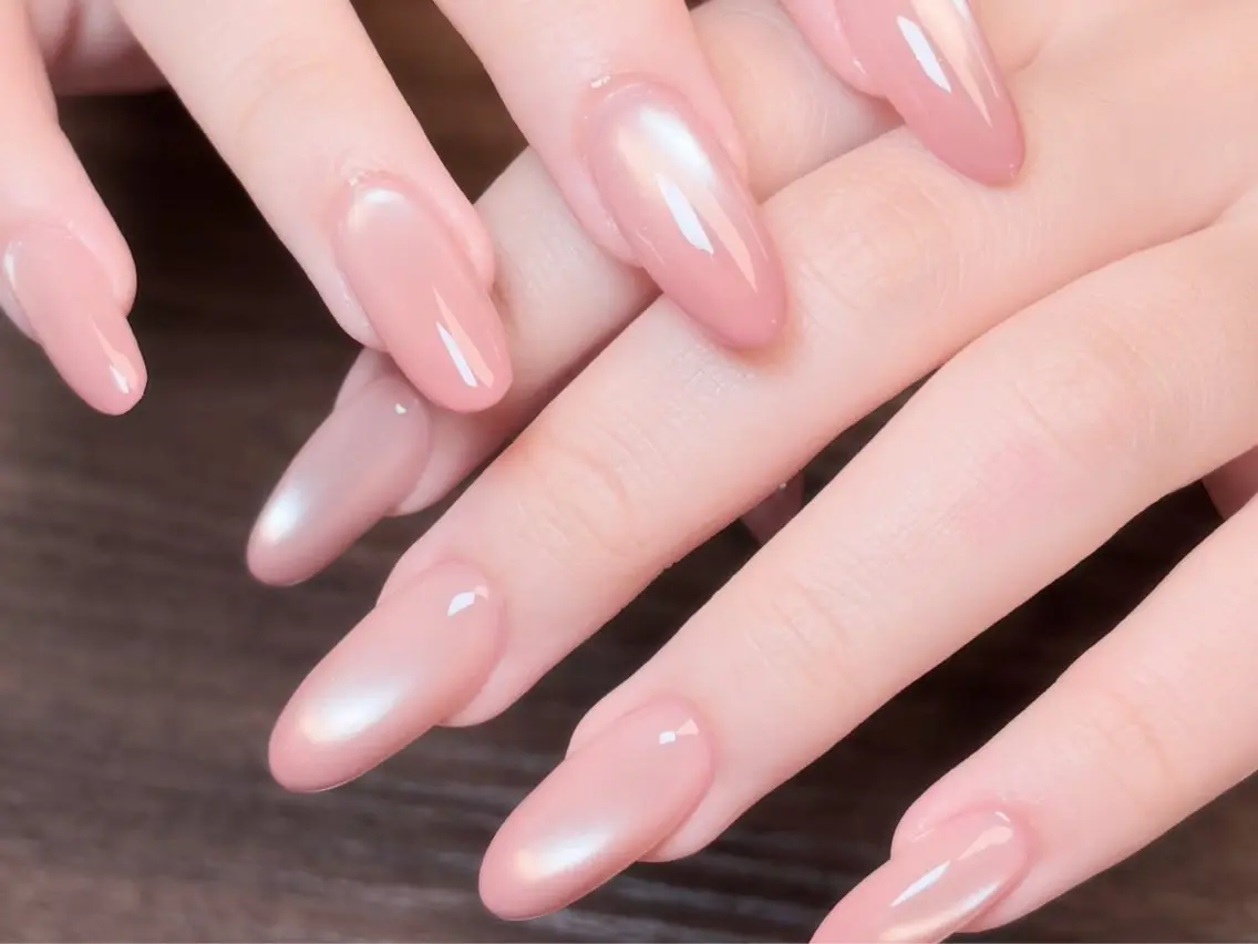 ネイル アートネイル オーロラネイル チークネイル 長さ出し フレンチネイル ハンドネイル ハンドケア Yumi Nail Seiのネイルデザイン