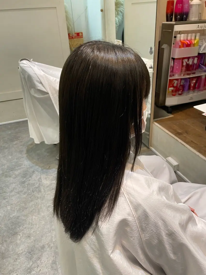 カラー ブリーチ 透明感カラー ブリーチなしカラー 松川 莉子のヘアスタイル