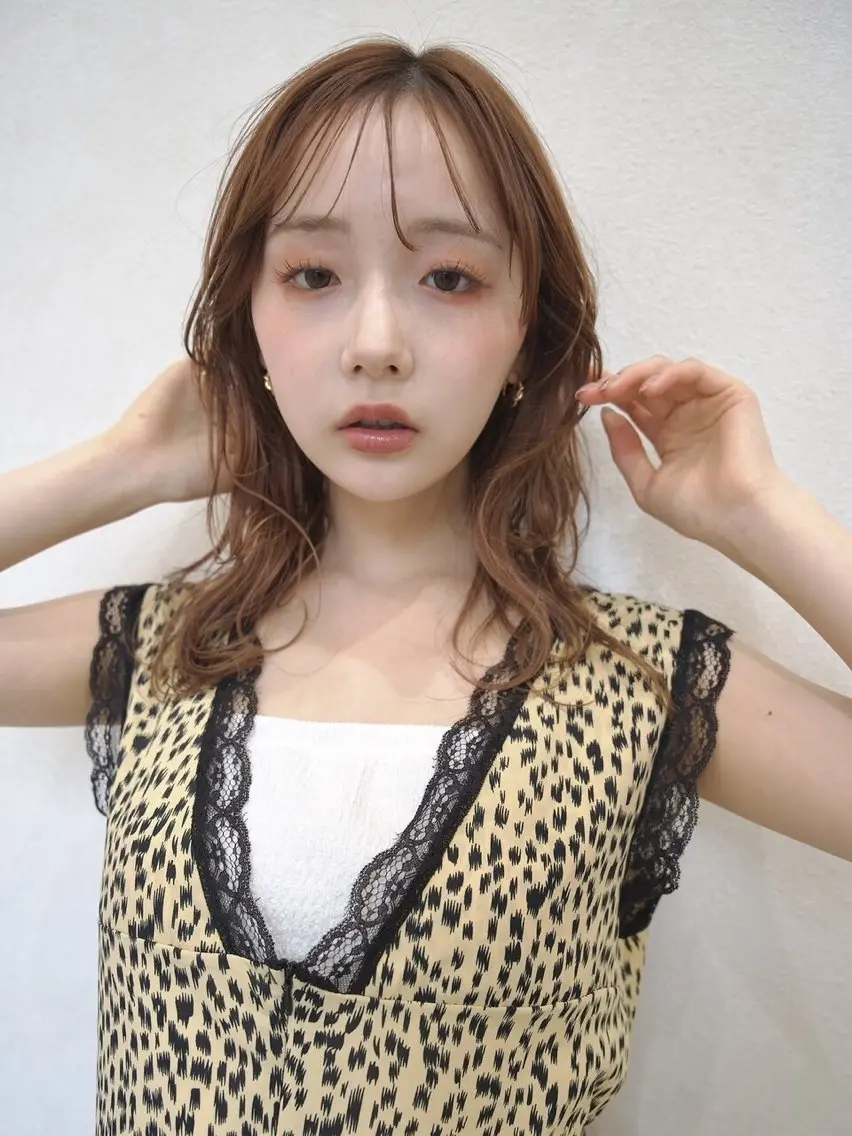 ミディアム パーマ カット パーマ keshiki 大名のヘアスタイル