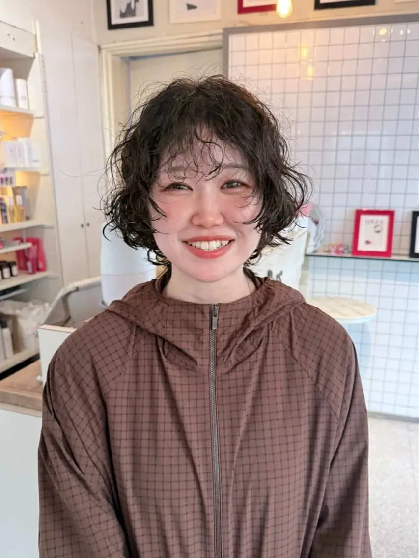 ショート パーマ カット パーマ ウルフレイヤー エクステ/kokiのヘアスタイル