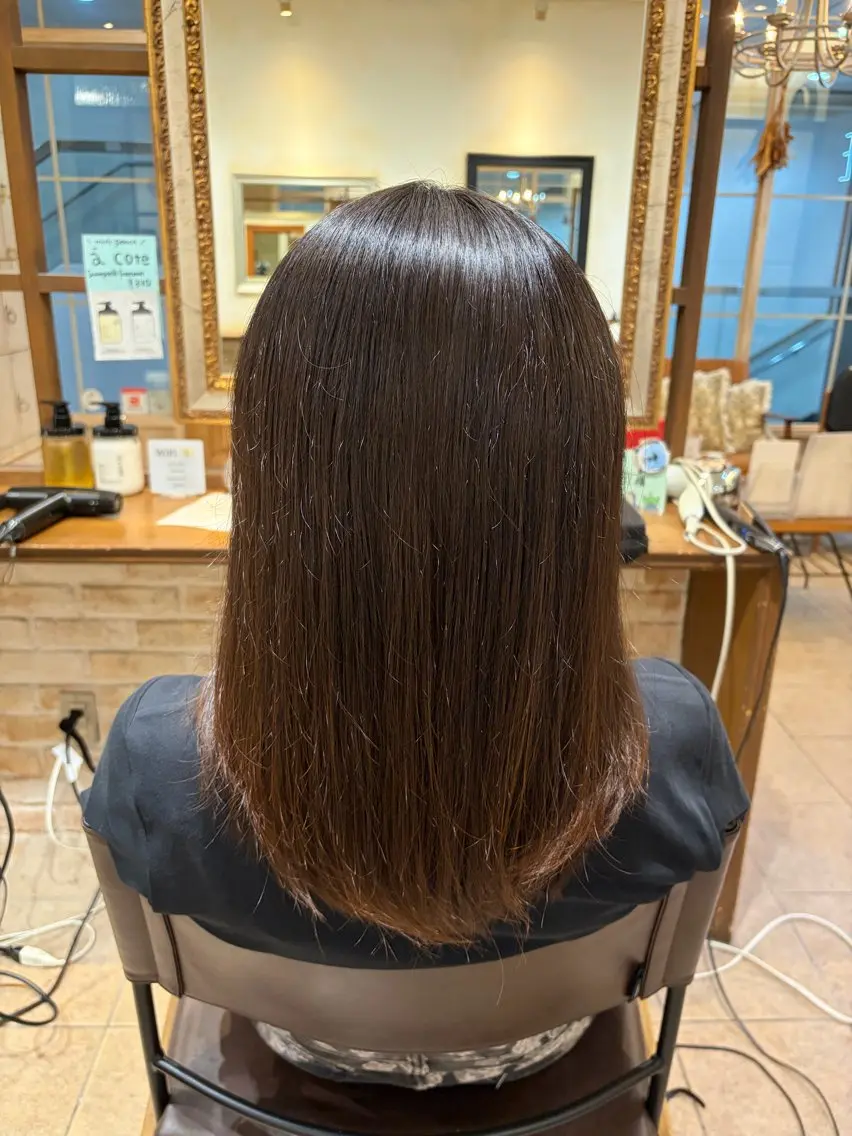 ミディアム パーマ 縮毛矯正 縮毛矯正 🫧 舘藤 陽菜 🤍のヘアスタイル