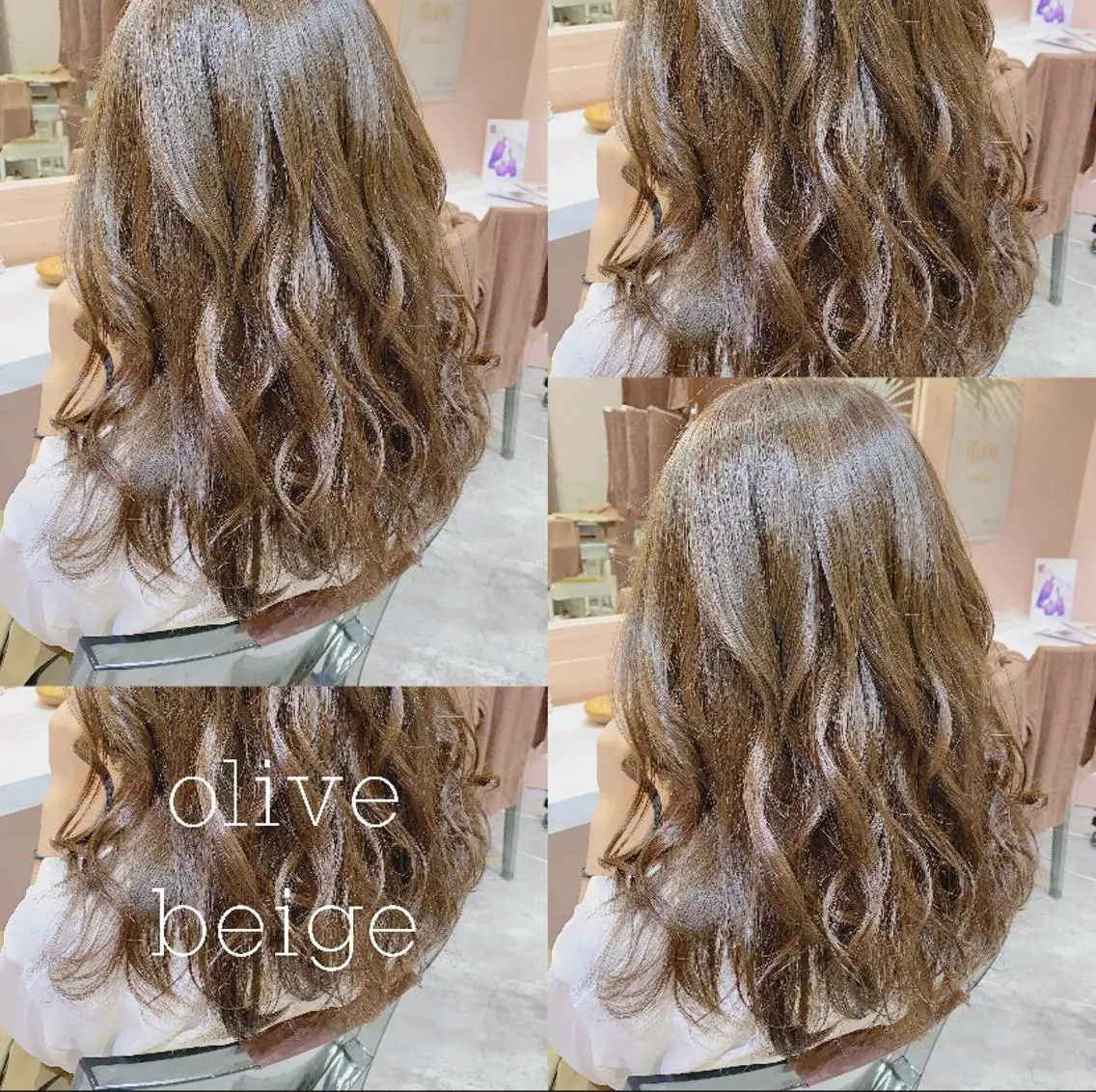 ロング カラー パーマ ヘアアレンジ キッズ ベージュカラー オリーブベージュ RIYA❤︎ Aujuaソムリエのヘアスタイル