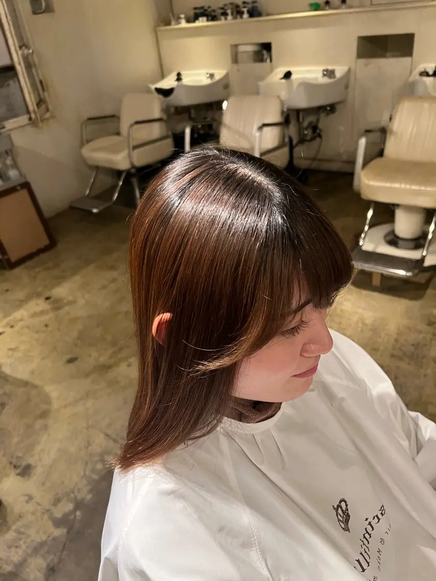 ミディアム 縮毛矯正 永山 萌文のヘアスタイル