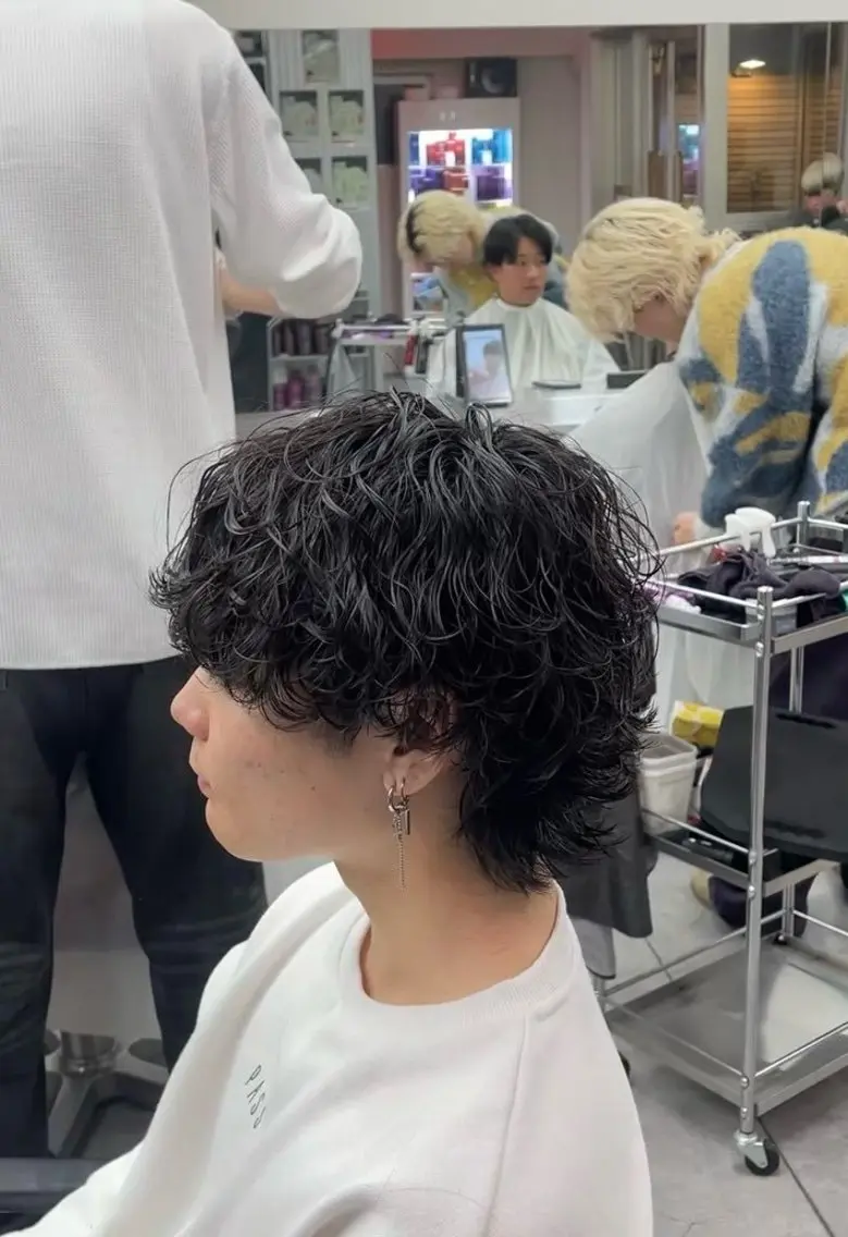 メンズ カット パーマ 佐々木 哲太のヘアスタイル