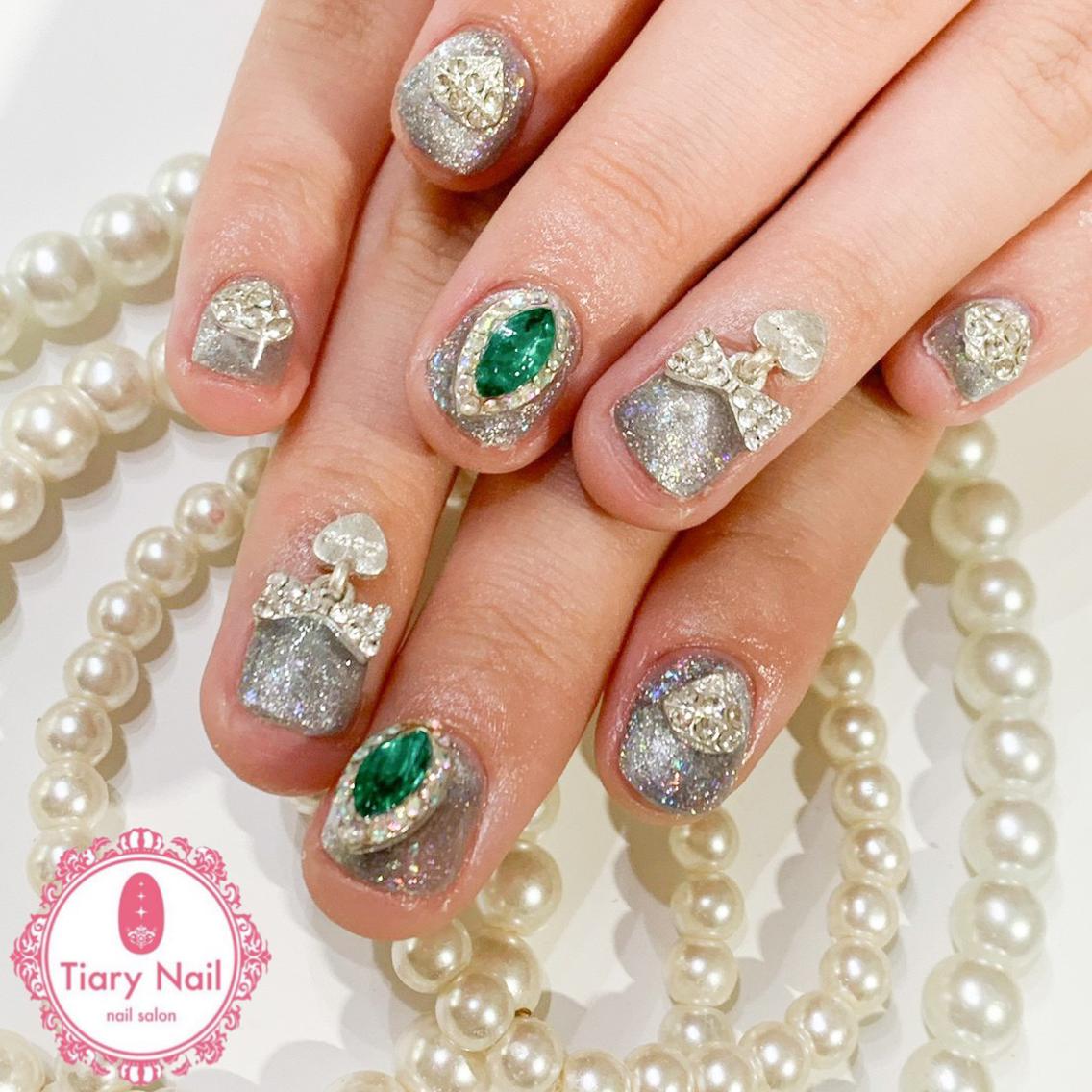 ネイル 桜ネイル クリアネイル フットネイル ジェルネイル キラキラネイル ハンドネイル 💗🪽Tiary Nail🪽💗のネイルデザイン