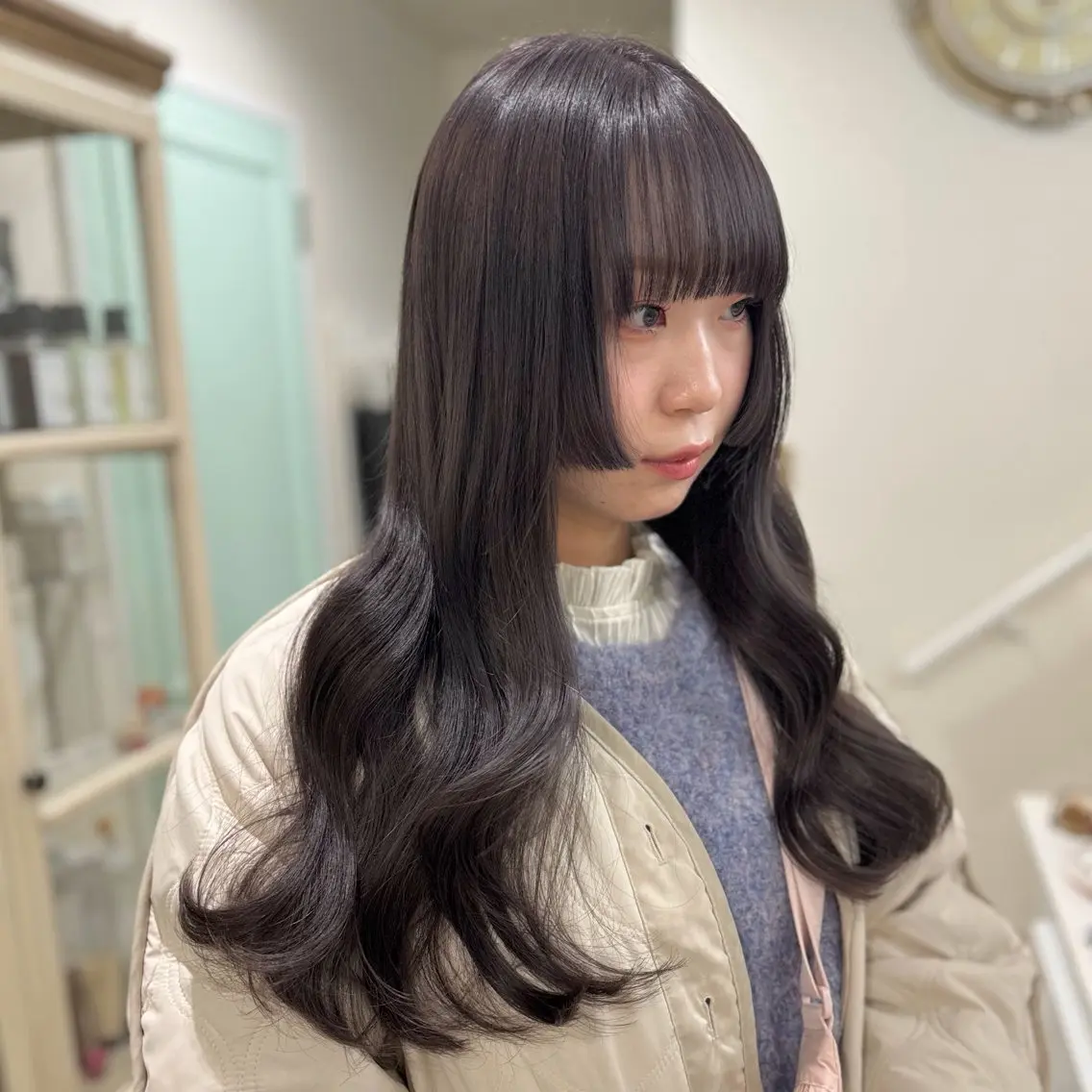 ロング ヘアカラー トリートメント ORIKA 美容室のヘアスタイル