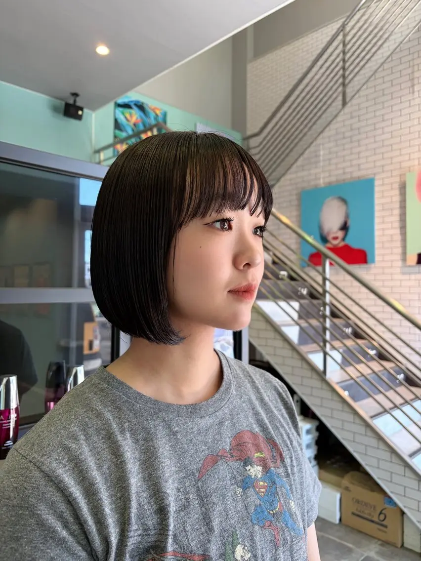 ミディアム カラー ボブ 小顔カット カット ヘアカラー 🫧古田 穂香🫧パーマモデルのヘアスタイル