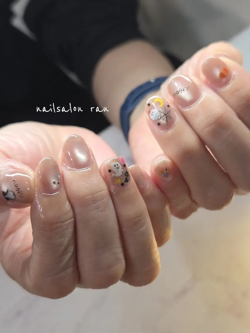ネイル アートネイル ハロウィン ハンドネイル nailsalon ranのネイルデザイン