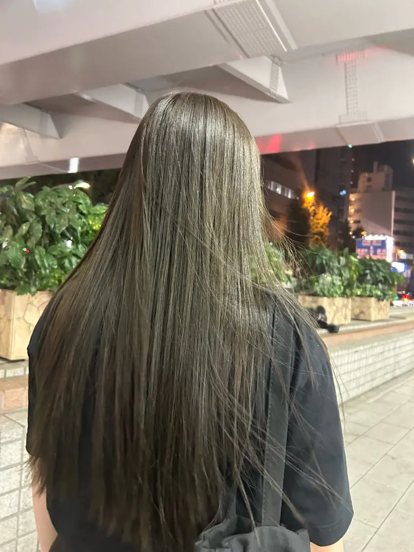 ロング カラー ブラウンカラー オリーブブラウン メンズカット募集中 いわたもえのヘアスタイル