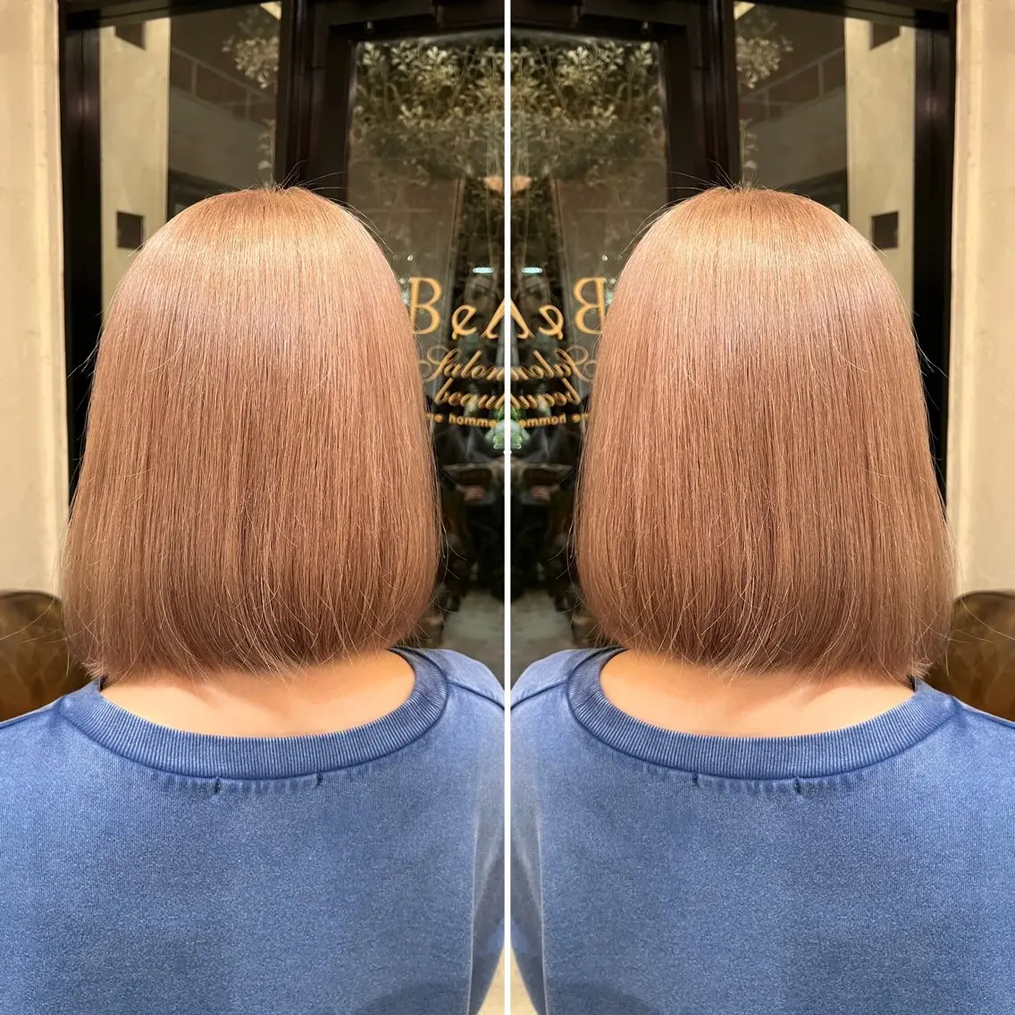 カラー ベージュカラー ミルクティーベージュ 小山 奈津のヘアスタイル