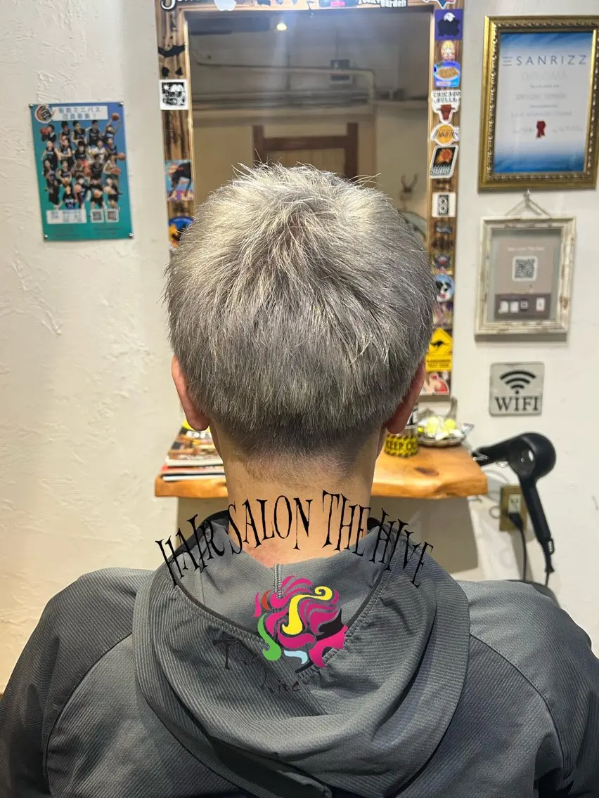ショート カラー メンズ カット ヘアカラー Hair salon The hiveのヘアスタイル