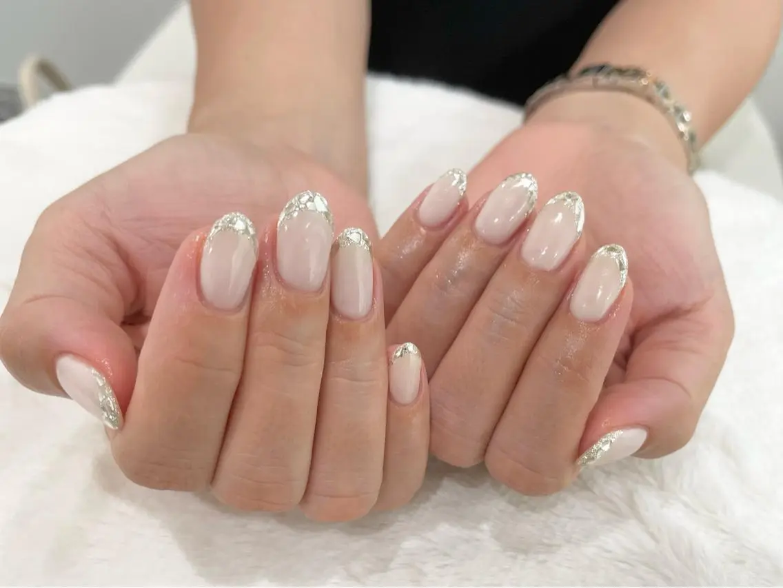 ネイル フレンチネイル ガラスフレンチ riri-nail Rie Endoのネイルデザイン