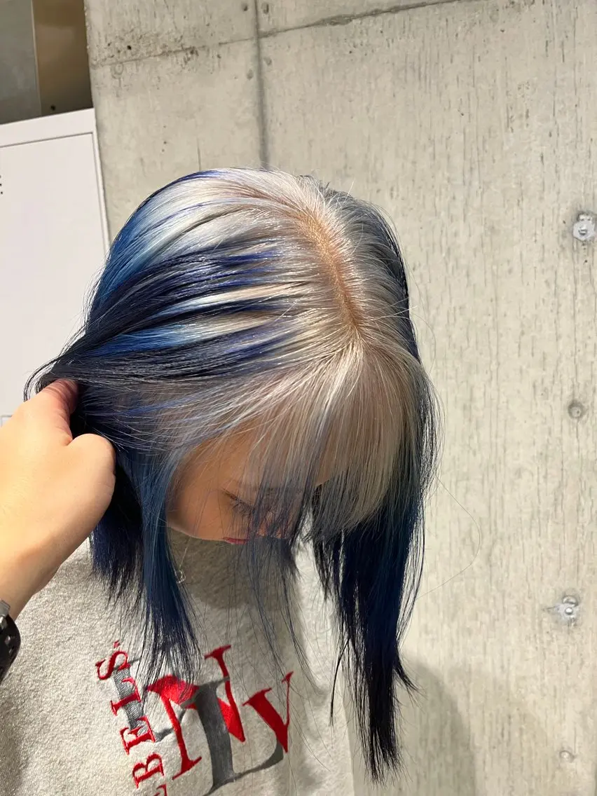 ミディアム カラー カット ヘアカラー トリートメント ハイトーンを育てる ブリーチカラー/牧原のヘアスタイル