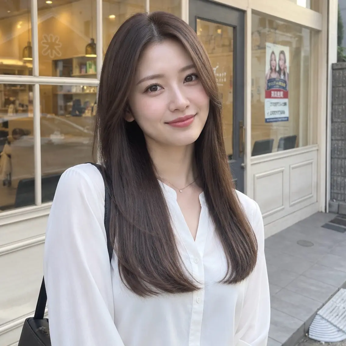 ロング カット 縮毛矯正 REON 髪質改善  縮毛矯正のヘアスタイル