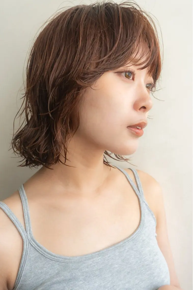ショート カラー パーマ ボブレイヤー ボブ レイヤーカット カット ヘアカラー パーマ トリートメント レイヤー／似合わせ TAKUYAのヘアスタイル