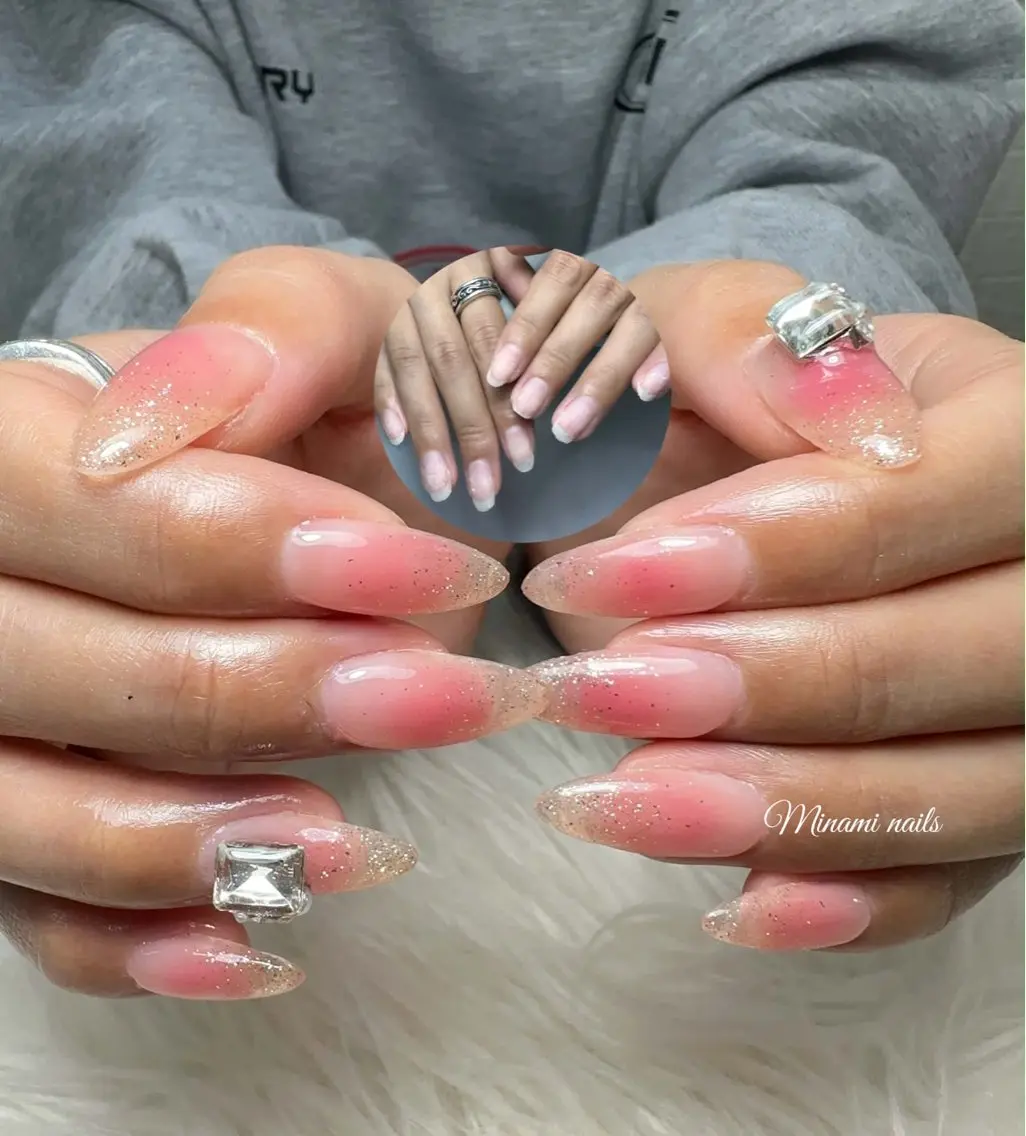 ネイル アートネイル ガーリー キラキラネイル 韓国ネイル マグネットネイル Minami Nailsのネイルデザイン