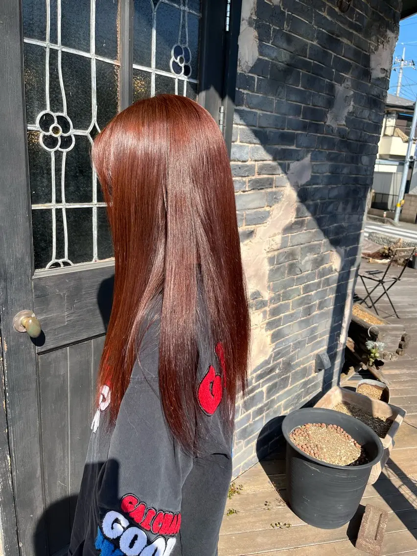 ロング カラー ブリーチ ブリーチなしカラー 糸賀 蒼天のヘアスタイル
