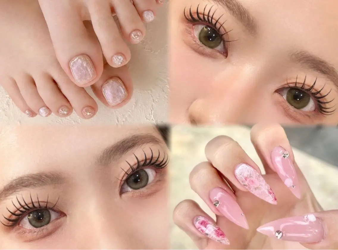 ネイル フラッシュネイル フットネイル ジェルネイル グラデーション 韓国ネイル ハンドネイル フットネイル ハンドケア Nail&eye Belire 新宿のネイルデザイン