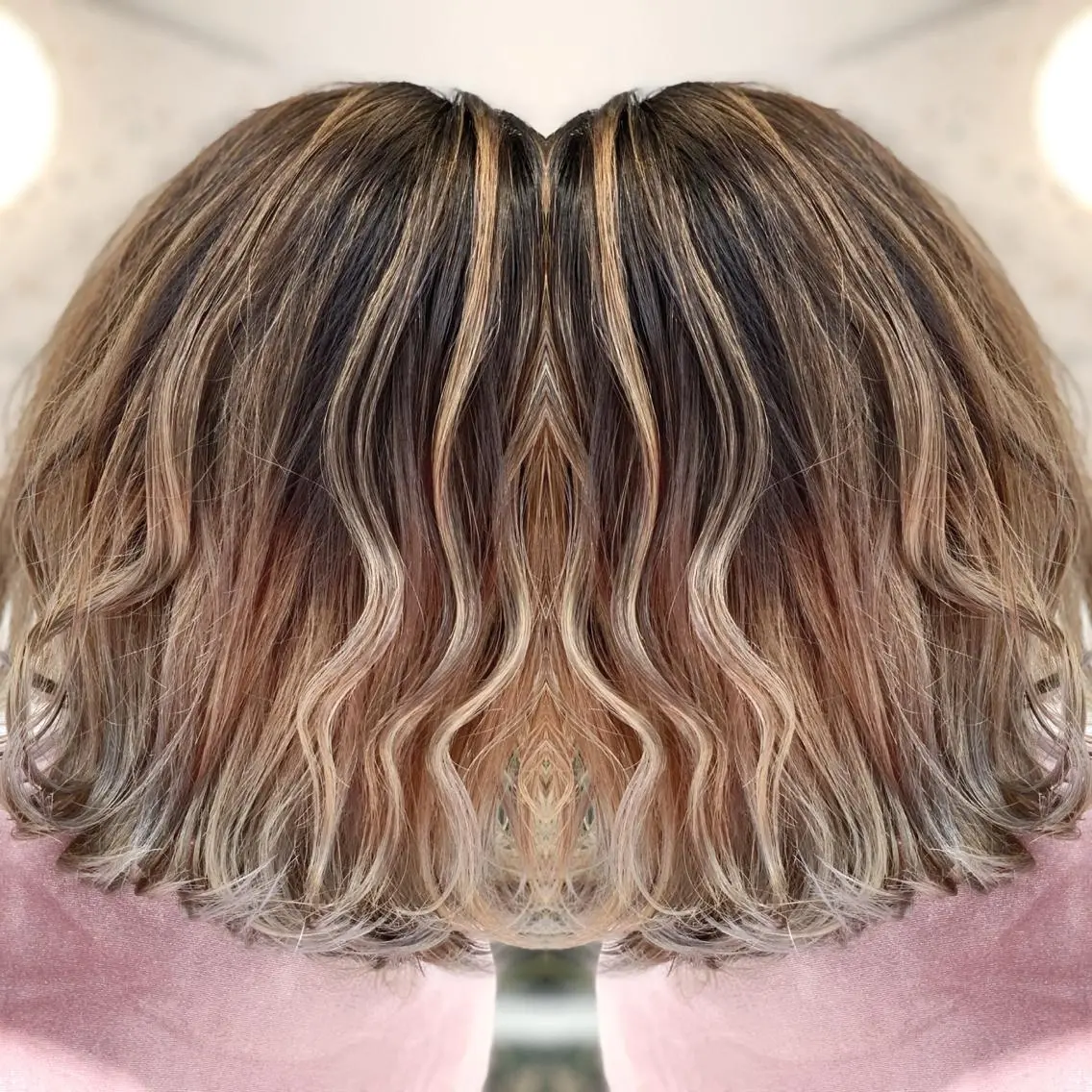 ミディアム カラー ヘアアレンジ ヘアカラー 髪質改善×ハイトーン 中田啄也のヘアスタイル