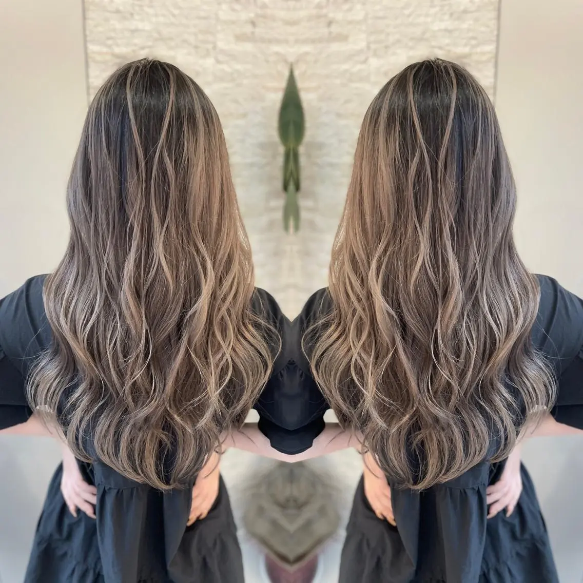 セミロング ヘアカラー トリートメント Y Uのヘアスタイル