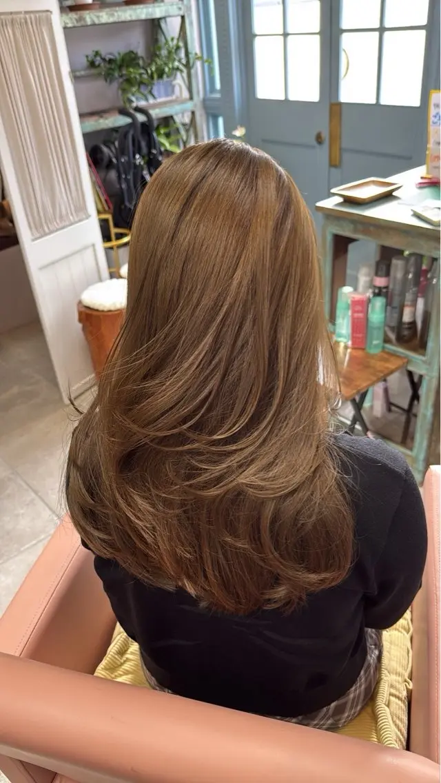 ロング レイヤーカット ロング 河本 正美のヘアスタイル
