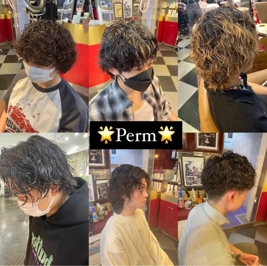 ショート パーマ メンズ メンズパーマ トリートメント 👑派手髪/カット 👑ANRYのヘアスタイル